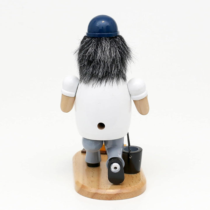 Dekohelden24 Holz Räuchermann/Räuchermännchen als Fliesenleger, mit Waserwaage und Fliesen, L/B/H: 1