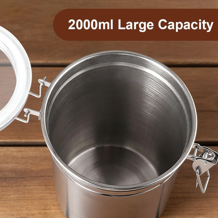 2000ml Kaffeedose Luftdicht, Kaffeebohnen Behälter, Kaffeebohnen Aufbewahrung, Kaffeedose, Vorratsdo