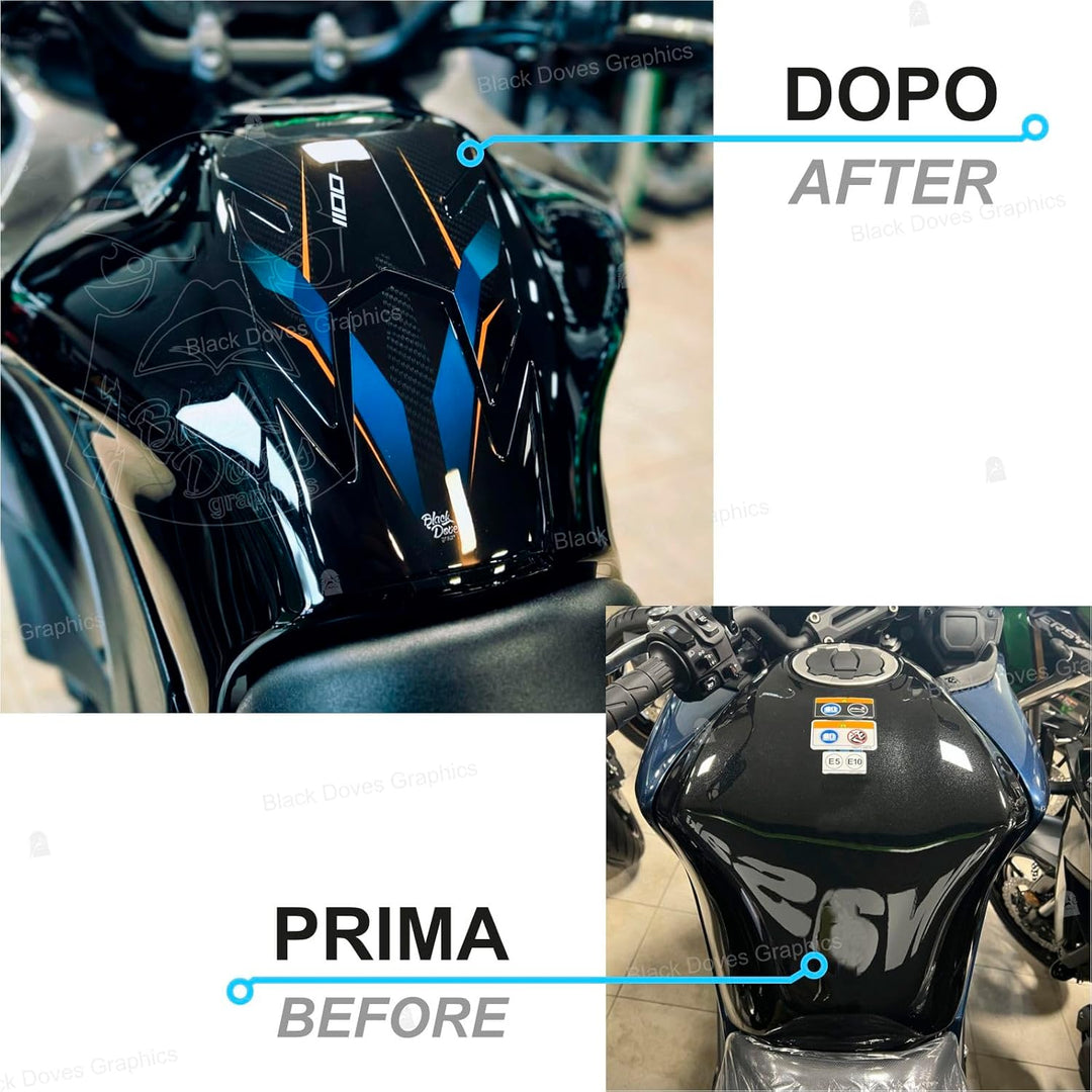 Black Doves Graphics 3D-Aufkleber aus Harz kompatibel mit Kawasaki Versys 1100 SE 2026 (BU1) | Made