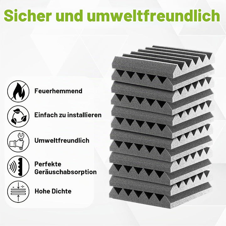 Foneso Akustikschaumstoff, 30x30x5 cm（Dichte:25kg/m³） Schalldämmung, Akustikpaneele, 3D Hochdichte S