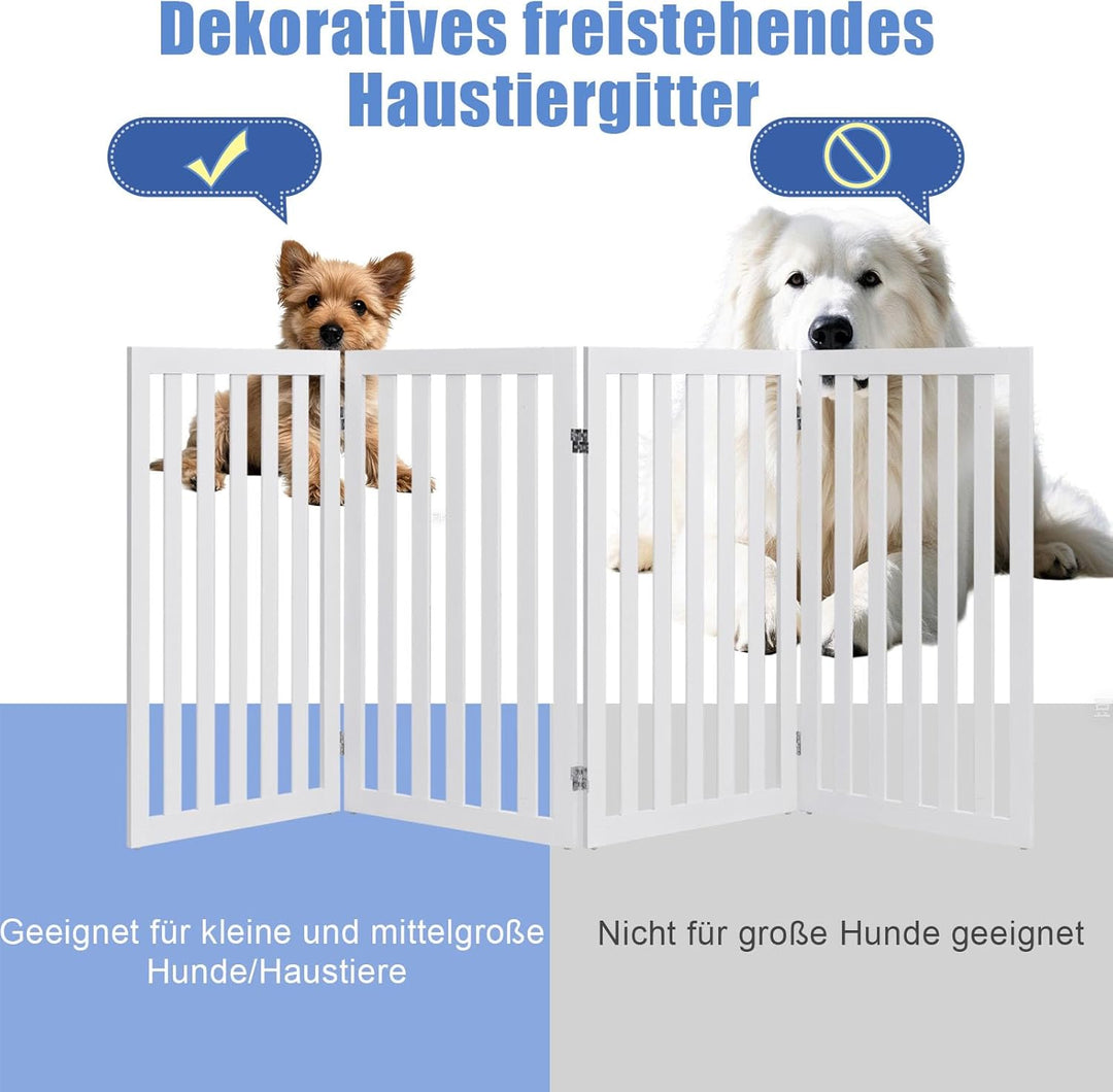 SOARS Absperrgitter Hund, faltbar & freistehend Hundegitter, Schutzgitter für Tür & Treppe, Türschut