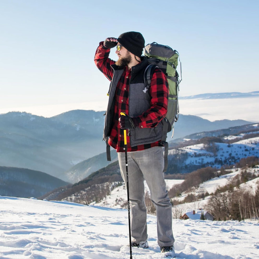 2 Stücke Wanderstöcke Teleskop, Trekkingstöcke Faltbar, Walking Stöcke Klappbar mit extra Gummipuffe