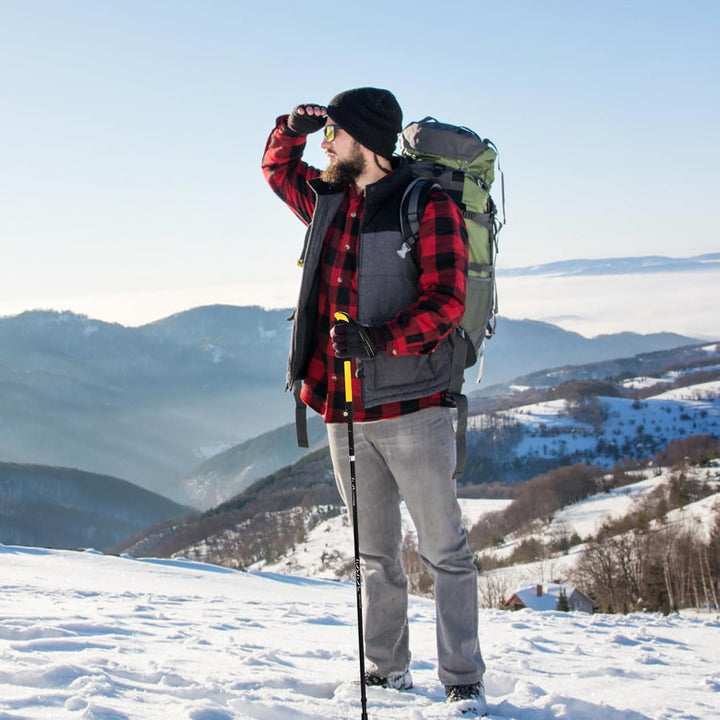 2 Stücke Wanderstöcke Teleskop, Trekkingstöcke Faltbar, Walking Stöcke Klappbar mit extra Gummipuffe