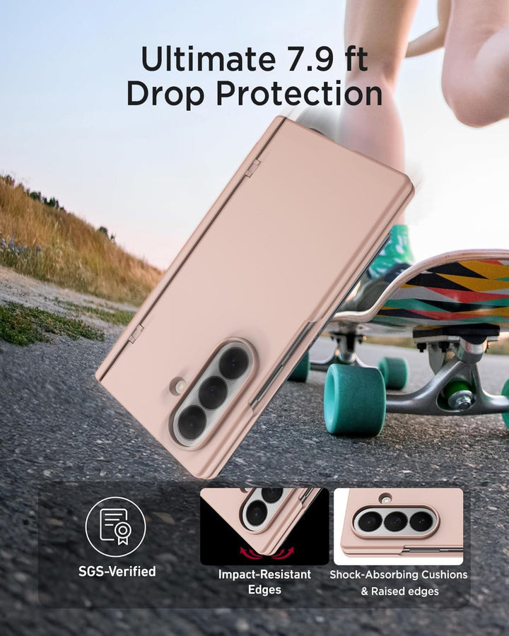 Miimall Magnetisch Hülle Kompatibel mit Samsung Galaxy Z Fold 7 Hülle mit S-Pen & Stifthalter, [Anti
