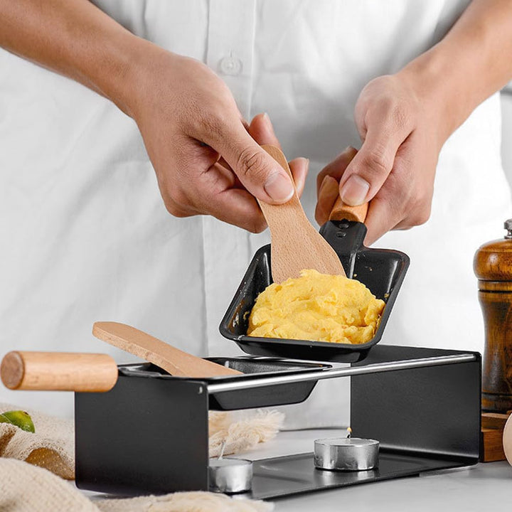 Käsefondue-Set zum Sammeln, 2 Pfannenwender und 2 Käsepfannen