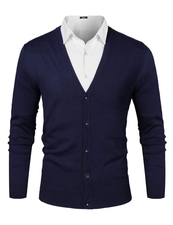 iClosam Strickjacke Herren Cardigan V Ausschnitt Pullover Jacke Mit Knöpfen Leichte Strickjacken Win