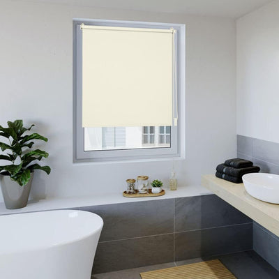 OBdeco Verdunkelungsrollo Thermorollo 100x160cm Crème ohne Bohren mit gleichfarbige Beschichtung Oek