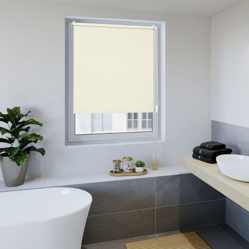 OBdeco Verdunkelungsrollo Thermorollo 100x160cm Crème ohne Bohren mit gleichfarbige Beschichtung Oek