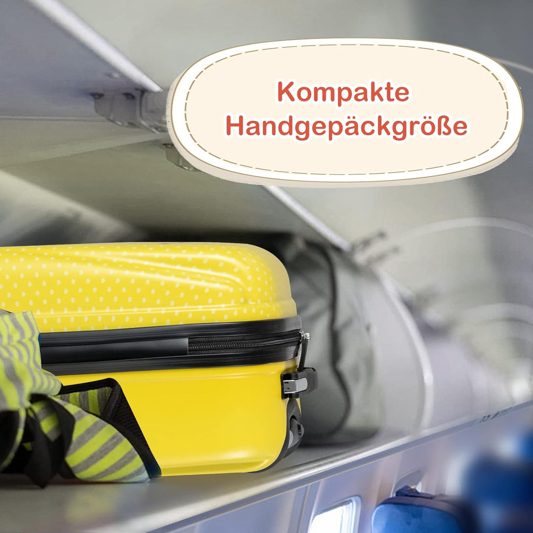 COSTWAY 2tlg Kinderkoffer + Rucksack, Kindertrolley aus Kunststoff, Kindergepäck, Kinder Kofferset H