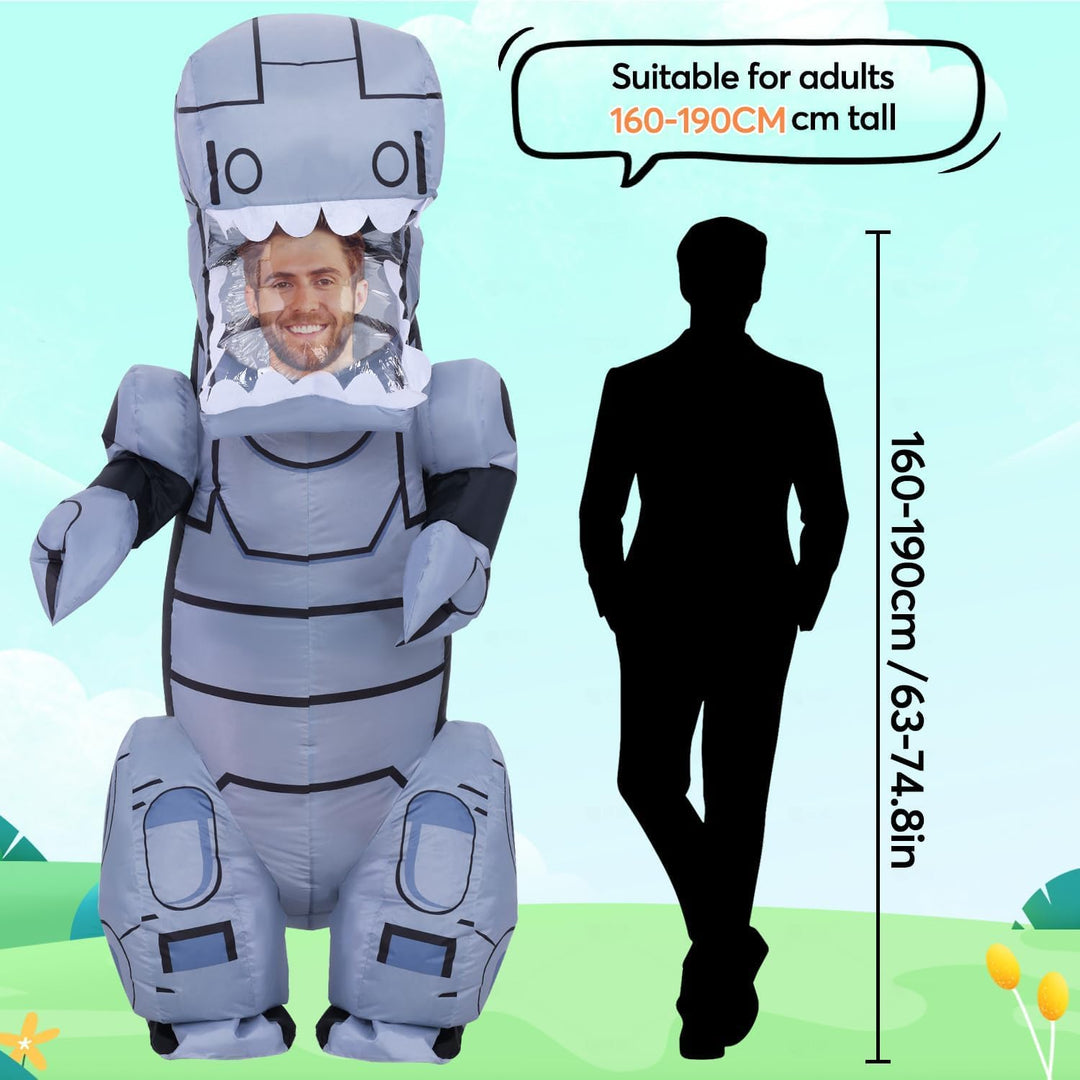 MaxAwe Erwachsene/Kinder Unisex Aufblasbares Mechanischer Dinosaurier Kostüm, Halloween Neuartiges D