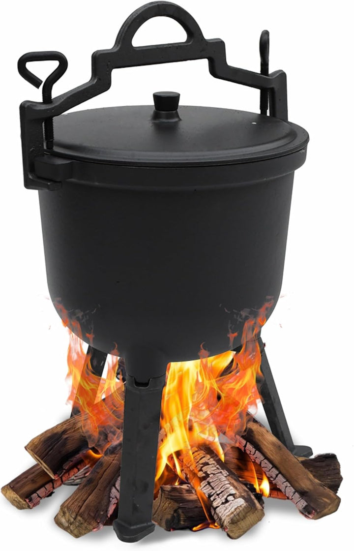 Emaillierter Gusseisentopf ungarischer Jagdtopf für das Lagerfeuer 8L 10L (10L), 10L
