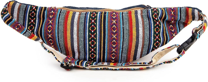 Freakmandu Unisex Hanf Gürteltasche – Fanny Packs, Hüftgürteltasche zum Umhängen, Boho Hippie Stil,