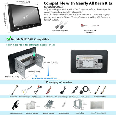 ATOTO S8MS 9" QLED 1280 * 720 Android Doppel Din Armaturenbrett-Einbau-Autoradio, Drahtloses Android