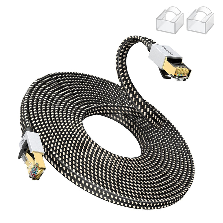 Cat8 Ethernet Kabel 20M, Hohe Geschwindigkeit Nylon Braided Lan Patch Cord, 40Gbps 2000Mhz RJ45 Shie