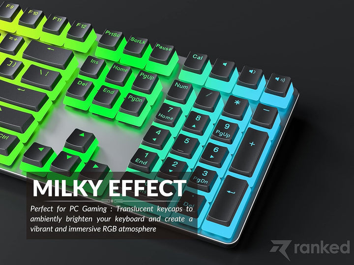 Ranked Pudding v2 PBT-Tastenkappen | 145 Double Shot Transluzent ANSI US- und ISO-Layout | OEM-Profi