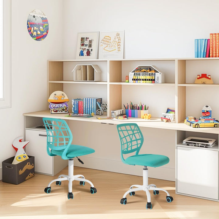 FurnitureR 2er Set Bürostuhl Schreibtischstuhl Höhenverstellbar Drehstuhl Stoffsitz Ergonomischer Ar