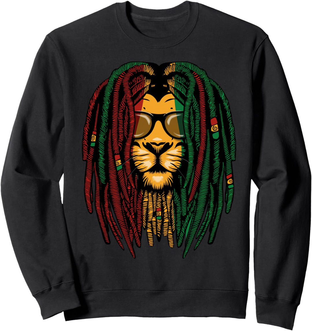 Reggae Löwe Dreadlocks Wildkatze Rasta Afrika Rastafari Look Sweatshirt