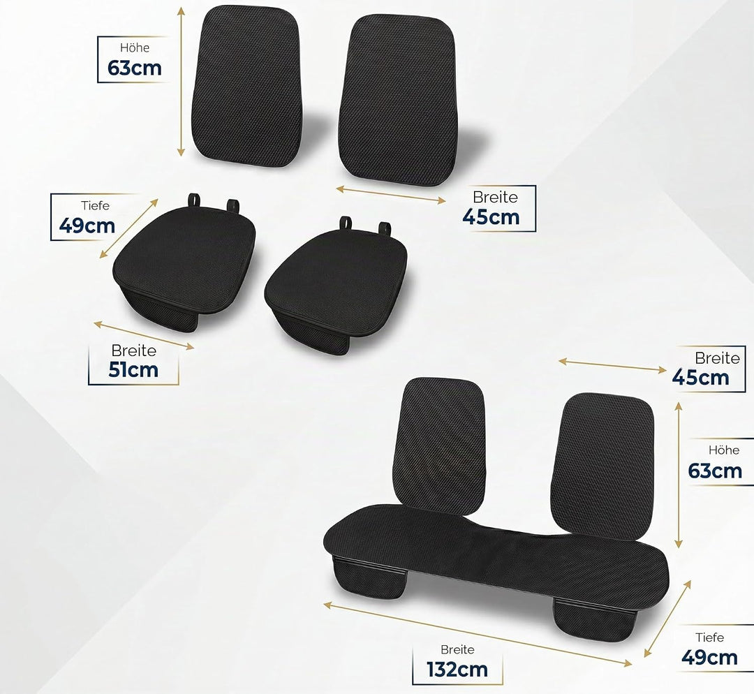 Auto Accessori Lupex Sitzbezug Set 3-teilig Universal Auto | Sitzschutz 2 Vordersitze und 1 Rücksitz
