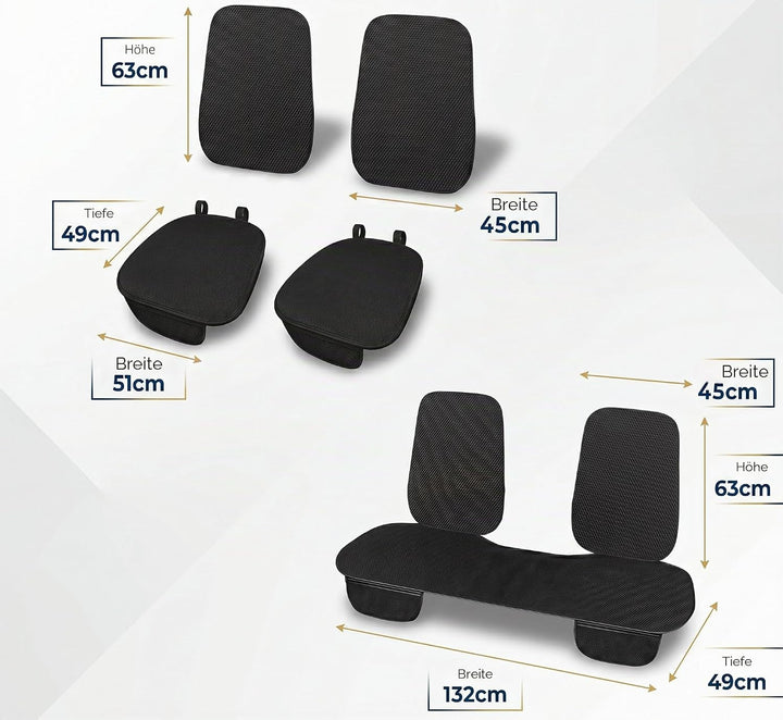 Auto Accessori Lupex Sitzbezug Set 3-teilig Universal Auto | Sitzschutz 2 Vordersitze und 1 Rücksitz