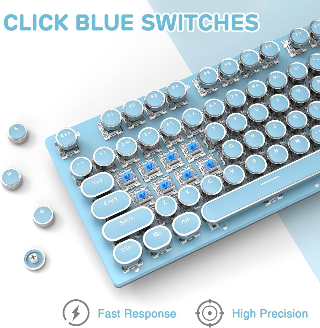 LexonElec Der Blaue Schalter Kann Zehn Laminosiken für Licht, 105 Taste USB-Computer, Manschetten-St