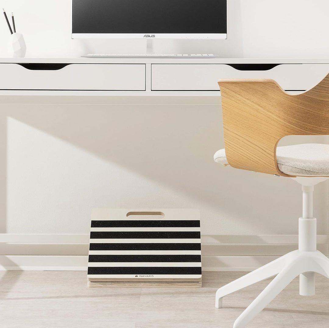 Navaris Wadendehner Slant Board aus Holz - Einstellbares & Rutschfestes Schrägbrett - Wadentrainer W