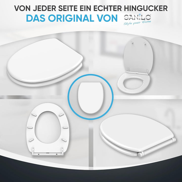 Sanilo WC-Sitz mit Absenkautomatik I Hochwertiger Toilettensitz aus Holz I Toilettendeckel in versch