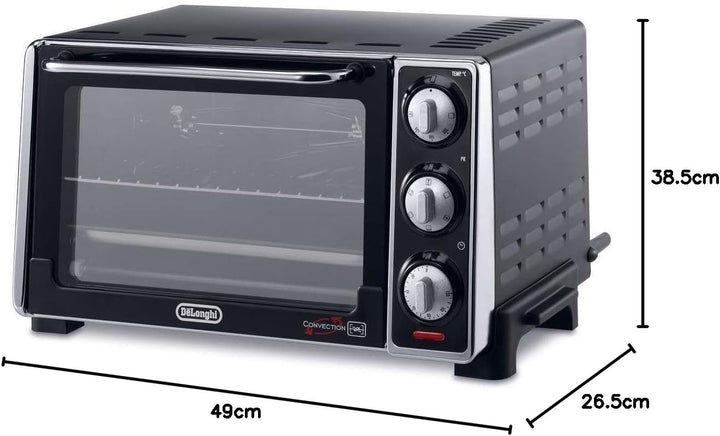 De'Longhi EO20792 Elektroofen, 20 Liter, 7 Kochfunktionen, Timer, 1300 Watt, Schwarz, Traditionell