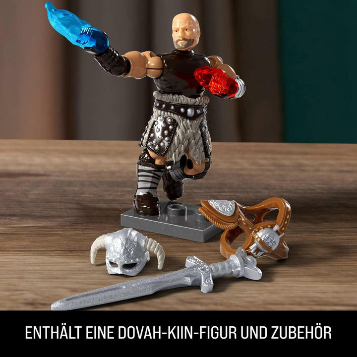 MEGA Skyrim Actionfigur Bauspielzeug, Alduin der Weltenfresser mit 619 Teilen, mit 1 Dragonborn-Figu