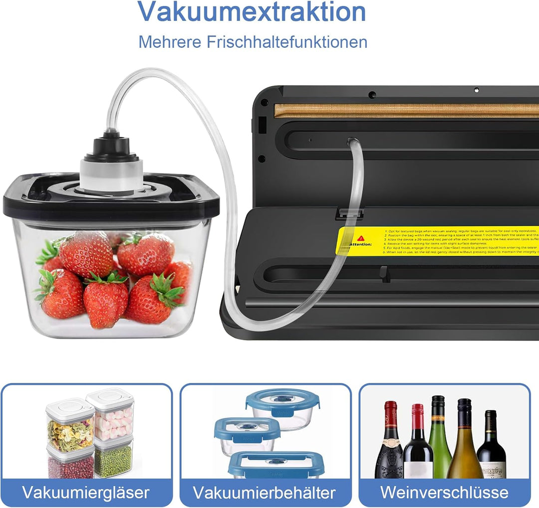 6 in 1 Vakuumiergerät für Lebensmittel, automatische Trocken- und Feuchtlebensmittel, Vakuumiergerät