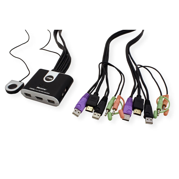 Best Price Square KVM Switch, 2 Port USB HDMI A/V, ATEN CS692 by ATEN Technology