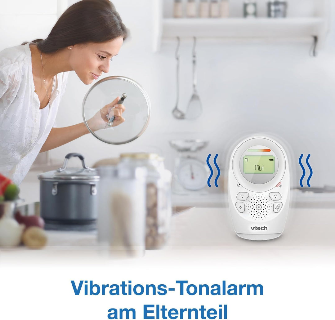 VTech Digitales Audio-Babyphon DM1211 – Mit DECT-Technologie, Gegensprechfunktion, LCD-Lautstärkeanz