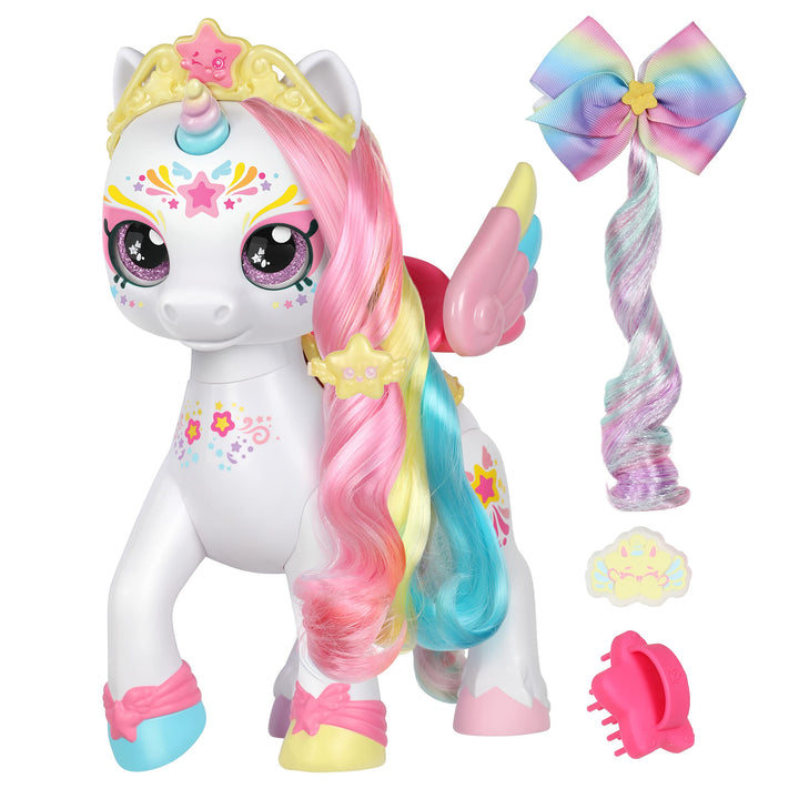 Kindi Kids Einhorn mit geheimem Sattelfach und Zauberschwamm für magische Gesichtsbemalung., 50247 S