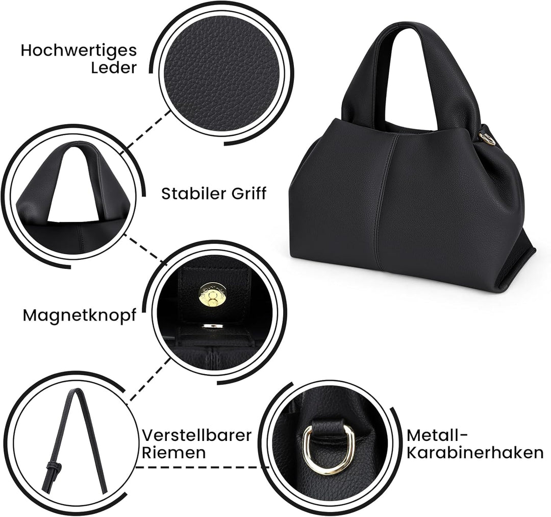 Kleine Handtasche Damen Umhängetasche Ledertasche Damen-Henkeltaschen Dumpling Crossbody Bag Moden P