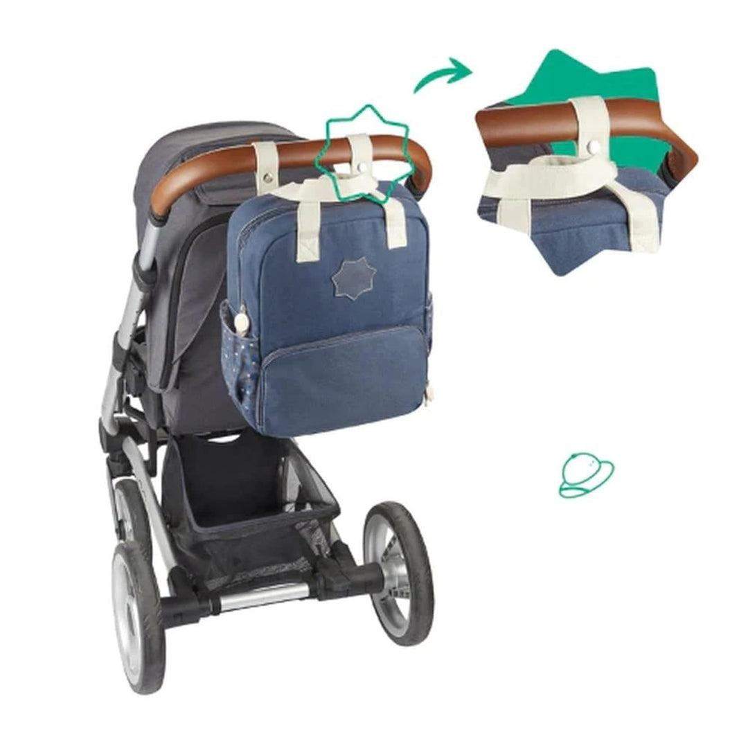 Badabulle Wickelrucksack Oasis, inkl. Kinderwagenbefestigung und Wickelunterlage, mit doppelter Öffn