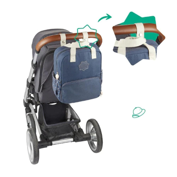 Badabulle Wickelrucksack Oasis, inkl. Kinderwagenbefestigung und Wickelunterlage, mit doppelter Öffn