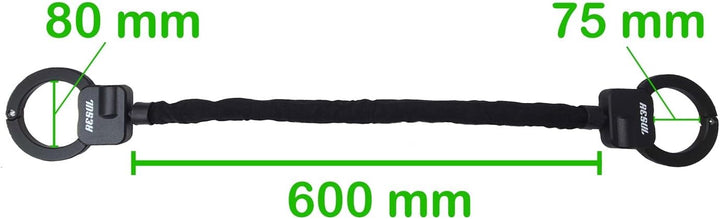 Resul Handschellenschloss mit Tasche, Stahl, 600mm Länge, E-Scooter und Fahrrad Sicherheitsschloss,