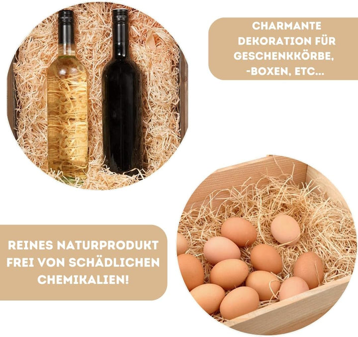 10 Kilogramm (Kg) Holzwolle | Natur | Erdbeerholzwolle | In Deutschland hergestellt | Ideal als Füll