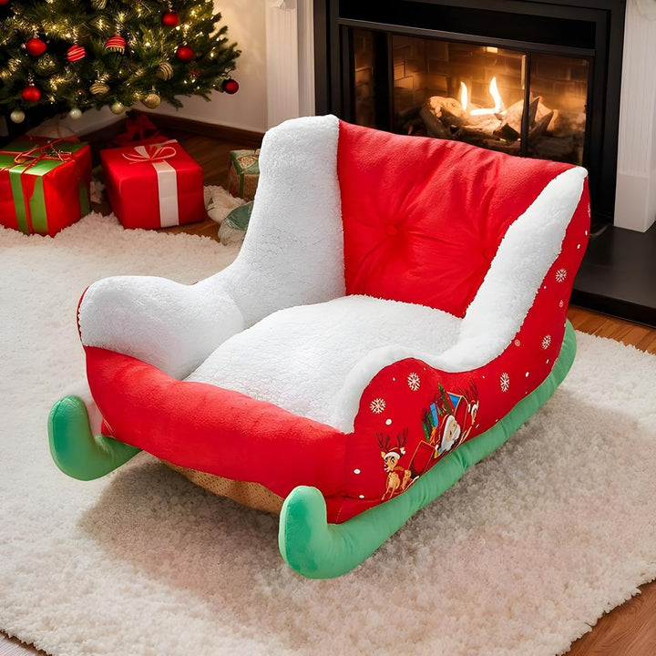 Weihnachts Schlitten Haustierbett, Einzigartiges Katzenbett Hundebett Weiches Und Bequemes Plüsch Hu