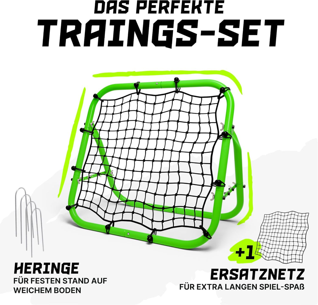 BENTSON Rebounder für Fussball Kinder und Profis I Inkl. Ersatznetz I Robuster Rahmen I Auch für Han