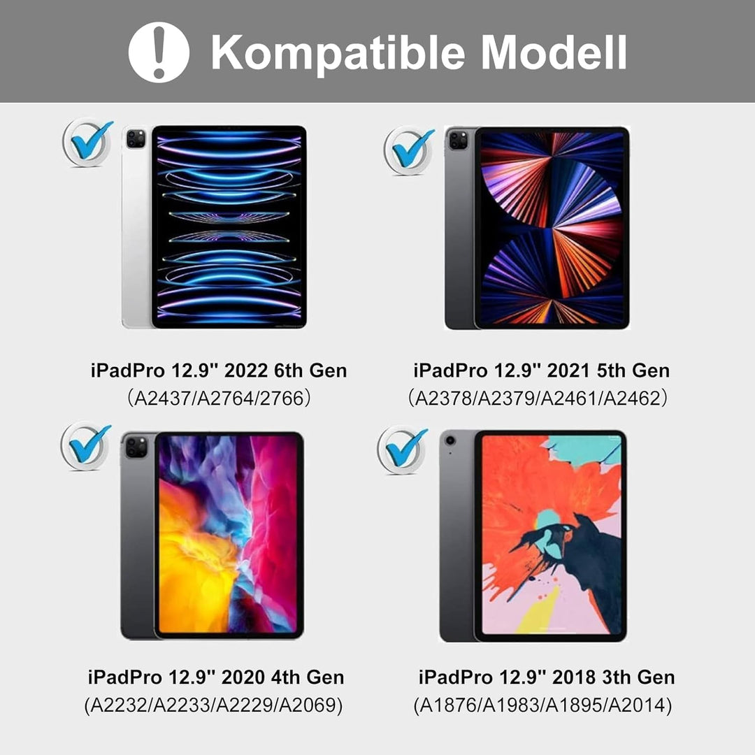 Hülle mit Tastatur für iPad Pro 12.9 6ª 2022 /5ª 2021/4ª 2020/3ª 2018 Gen Himmelblau Sonderausgabe,