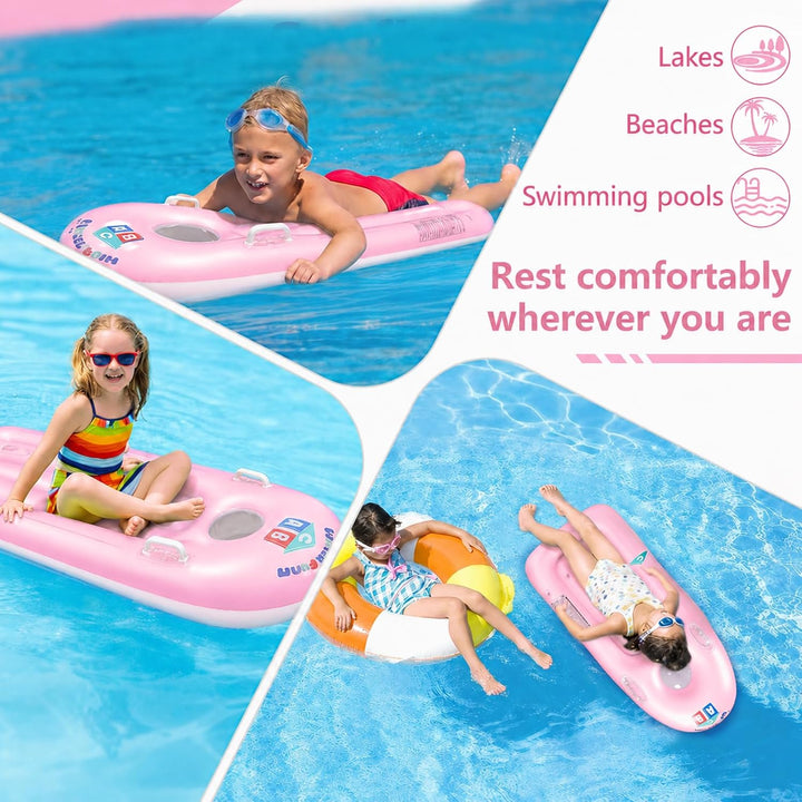 Schwimmbrett Bodyboard Aufblasbar, Surfbrett Bodyboard mit Griffen, Schwimmhilfe Aufblasbar Kinder,