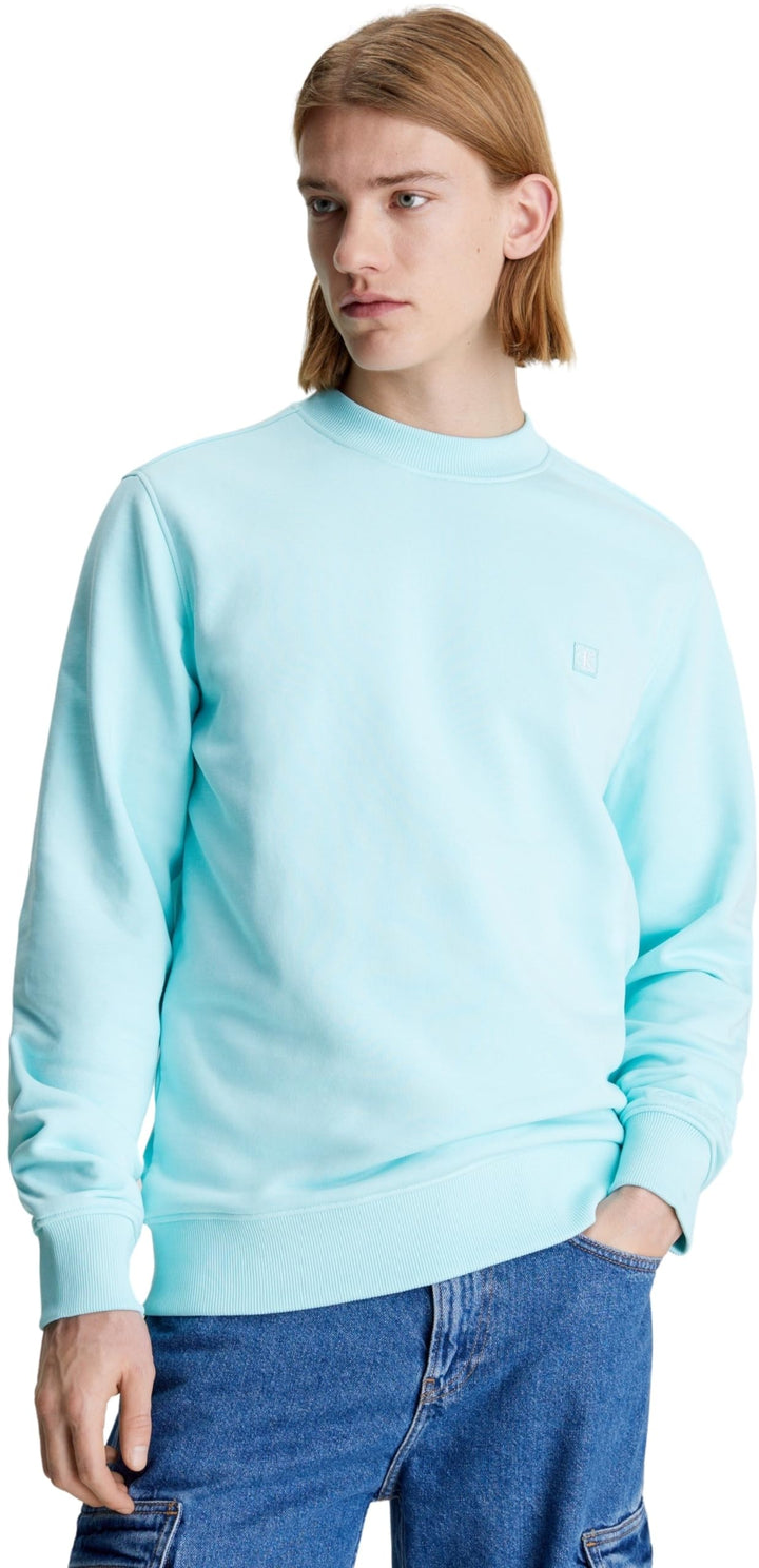 Calvin Klein Herren Sweatshirt Badge Crew Neck ohne Kapuze S Blue Tint, S Blue Tint