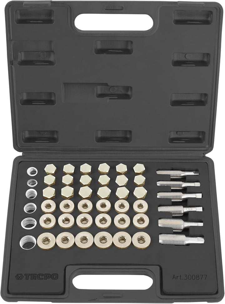 TECPO Ölwanne Ölablasschrauben Reparatur Satz 114 Teile + Gewindebohrer M13-M22