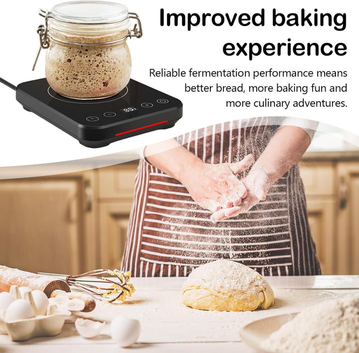 Sauerteig Glas Starter Set, Sauerteigstarterwärmer Thermostatwärmer Automatisches EIN- und Ausschalt