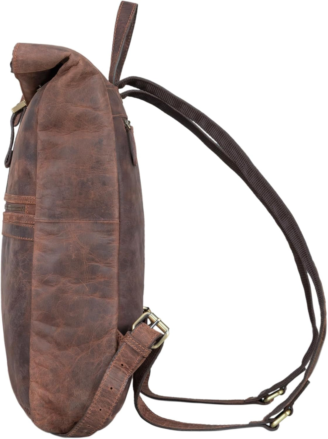 STILORD Edmund Echtleder Rolltop Rucksack Leder Herren und Damen moderner Vntage Lederrucksack Fahrr