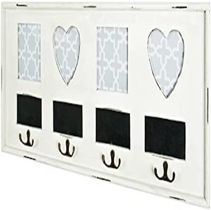 HAKU Möbel Wandgarderobe, Massivholz, antikweiss, B 63 x T 3 x H 26 cm 3 x 63 x 26 cm, 3 x 63 x 26 c