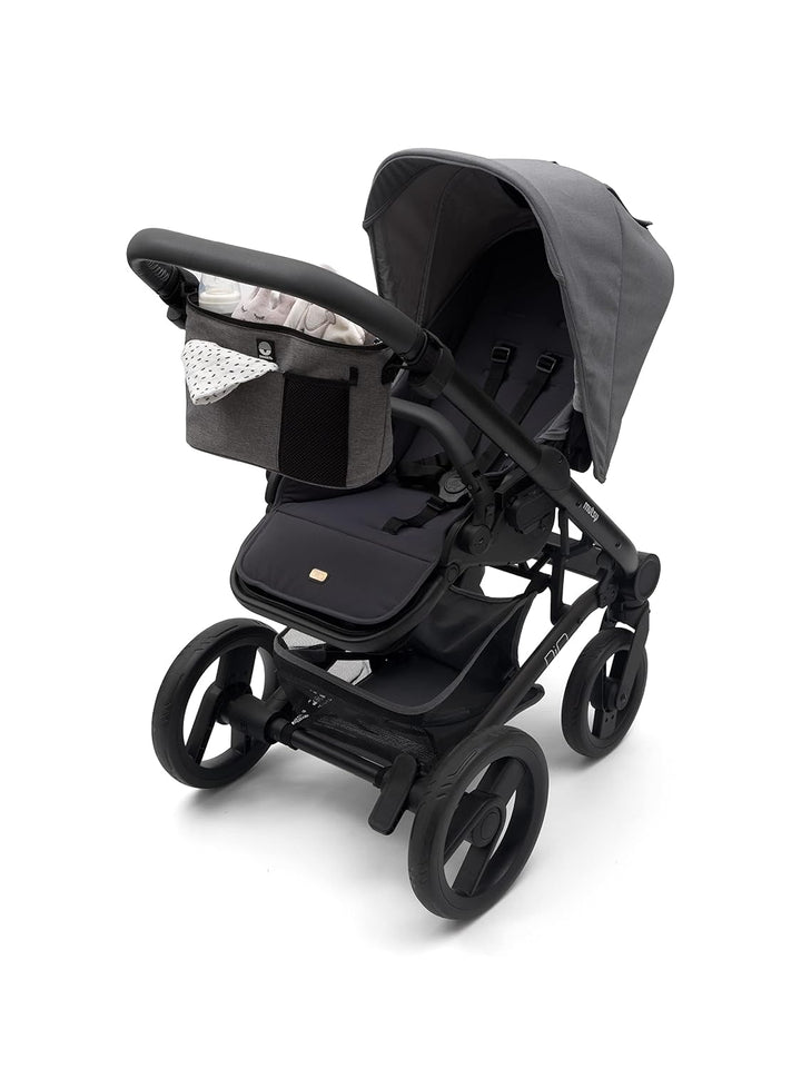 Dooky - Kinderwagen Organizer Deluxe Romantic Leaves Black - Perfekt für Unterwegs - Kinderwagentasc