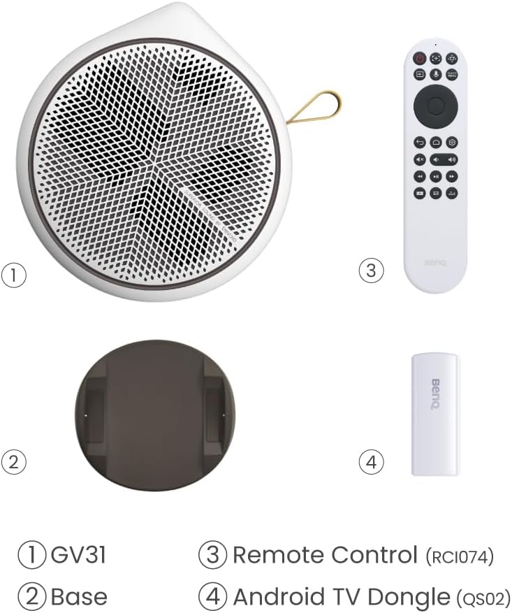 BenQ GV31 | Portabler Full HD Mini Beamer mit Android TV inklusive Netflix App