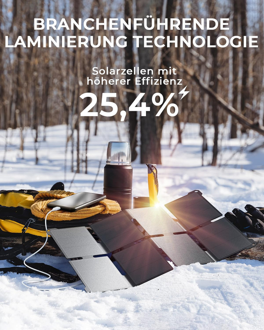 [Taschenformat] BigBlue 25W Mini Tragbar Solar Ladegerät, Faltbares Solarpanel mit USB-A & USB-C, Kl