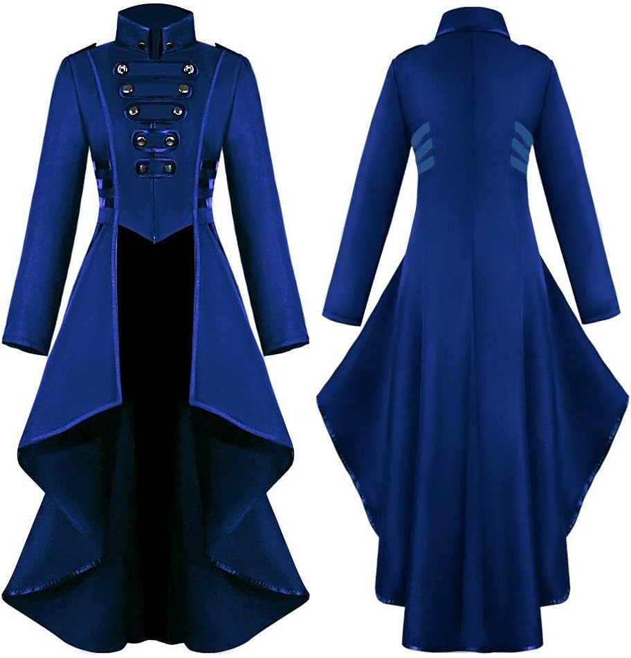 Damen Steampunk Vintage Frack Jacke Unregelmässiger Saum Gothic Kleidung Viktorianischer Gehrock Lan